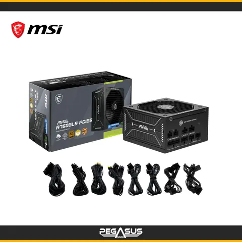 MSI MAG A750GLS PCIE5 750W 80 PLUS GOLD CYBENETICS GOLD ATX 3.1 PCIE 5.1 FULL MODULAR (PN: 306-7ZPHX23-HD8)