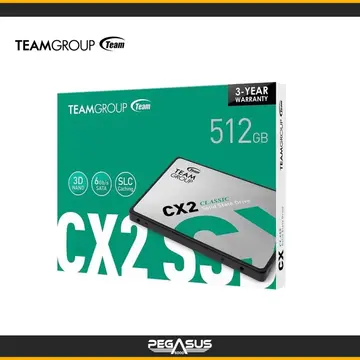 TEAM UNIDAD DE ESTADO SOLIDO TEAMGROUP CX2 512GB SATA 6.0 GB/S, 2.5", ECC, DC