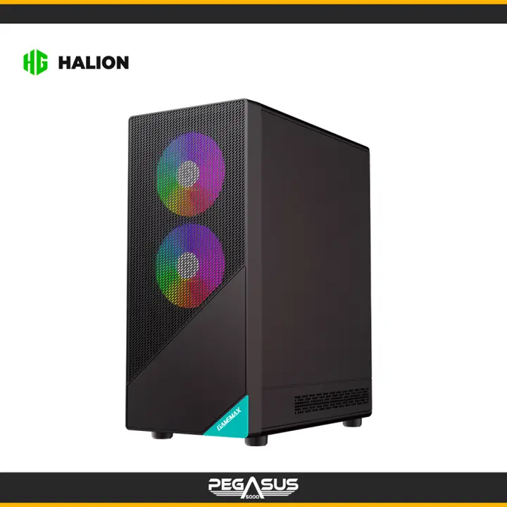 GAMEMAX GAMER GAMEMAX FOCUS AB MALLA ARGB BLACK 3X FANS MID TOWER V/TEMPLADO SIN FUENTE (MDL: FOCUS BK)