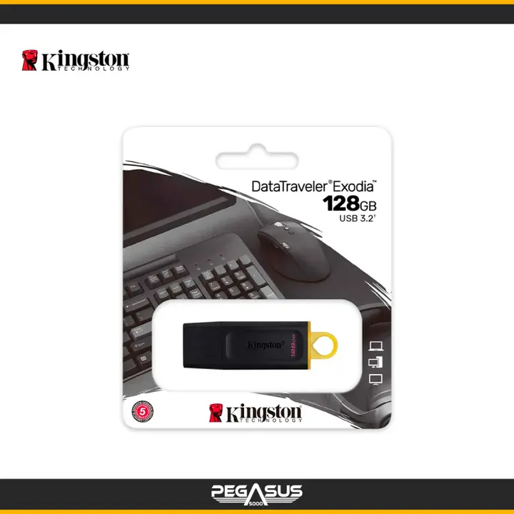 KINGSTON DATATRAVELER EXODIA 128GB 3.2 GEN 1 (TIPO-A) COLOR YELLOW