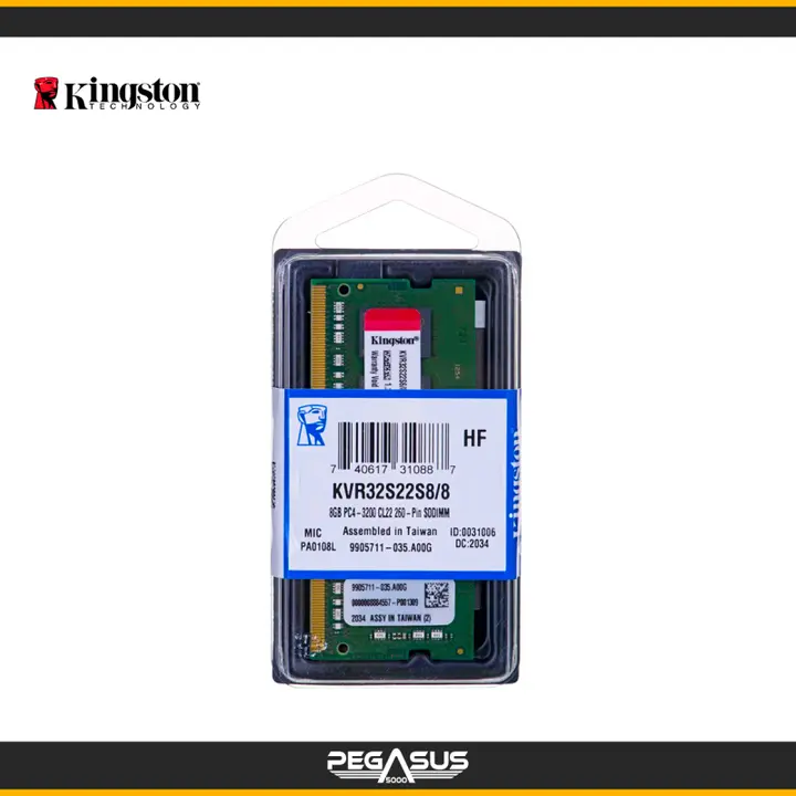 KINGSTON SODIMM KINGSTON 8GB DDR4-3200MT/s PC4-25600, CL22, KVR32S22S8/8WP