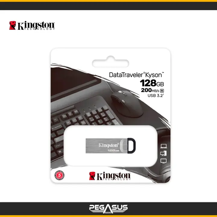 KINGSTON DATATRAVELER KYSON 128GB USB 3.2 GEN 1 (TIPO A) COLOR SILVER