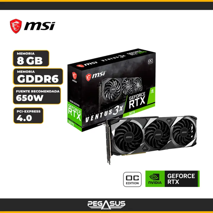 MSI NVIDIA GEFORCE RTX 3070 VENTUS 3X 8GB GDDR6, PCIE 4.0