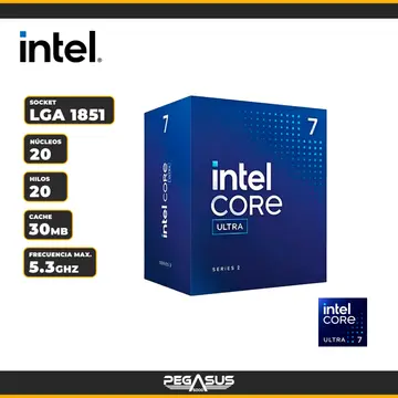Intel CORE ULTRA 7 - 265F CACHE 30MB 2.40GHZ HASTA 5.30GHZ LGA1851
