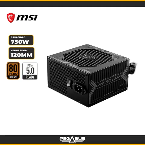 MSI MAG A750BN PCIE5 III 750W 80 PLUS BRONZE PCIE 5.1 (PN: 306-7ZPTX23-HD8)