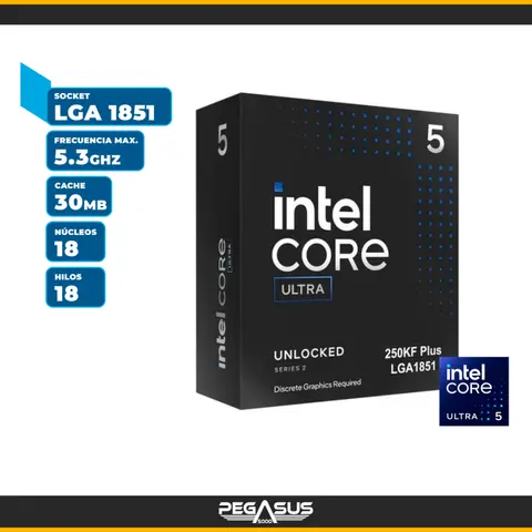 Intel CORE ULTRA 5 250KF PLUS 4.2GHZ / 5.30GHZ, 30MB INTEL SMART CACHÉ, LGA1851