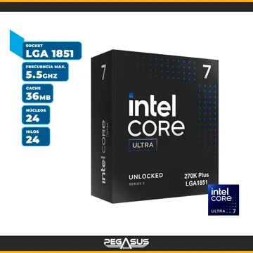 Intel CORE ULTRA 7 270K PLUS 3.7GHz HASTA 5.5GHz LGA1851