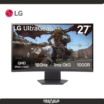 LG ULTRAGEAR 27" 27GS60QC 180HZ 1MS GTG 1000R CURVED