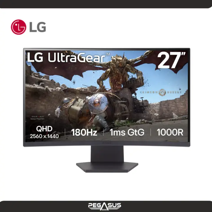 LG ULTRAGEAR 27" 27GS60QC 180HZ 1MS GTG 1000R CURVED