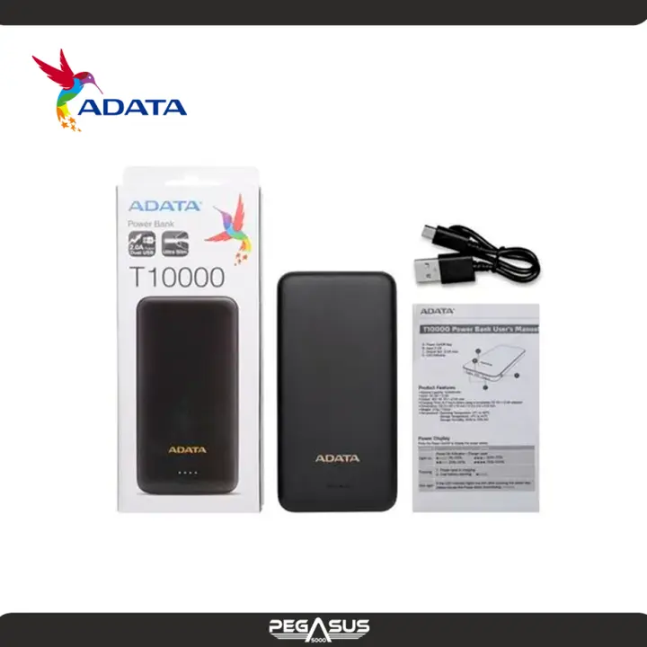 ADATA BATERIA PORTATIL POWER BANK ADATA T10000 BLACK 10000MHA
