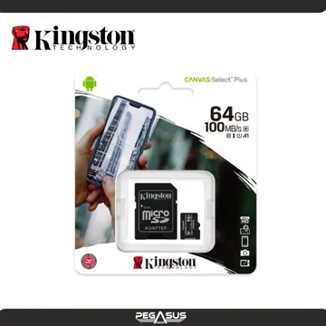KINGSTON CANVAS SELECT PLUS 64GB C/N ADAPTADOR SD