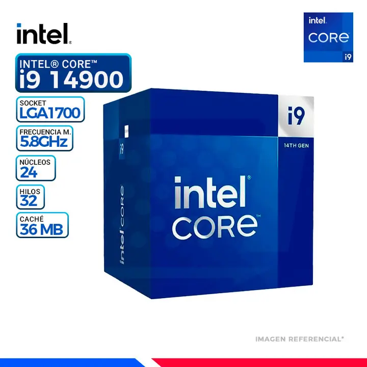 Intel CORE i9-14900, Cache 36 MB, Hasta 5.8 Ghz