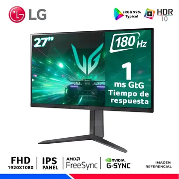 LG UltraGear 27GS65F-B, 27" IPS, FHD, 180Hz, 1ms, G-Sync