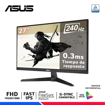 ASUS TUF GAMING VG279QM5A, 27" Fast IPS, FHD 1920 x 1080, 240Hz, 0.3ms, Nvidia G-Sync, Amd FreeSync