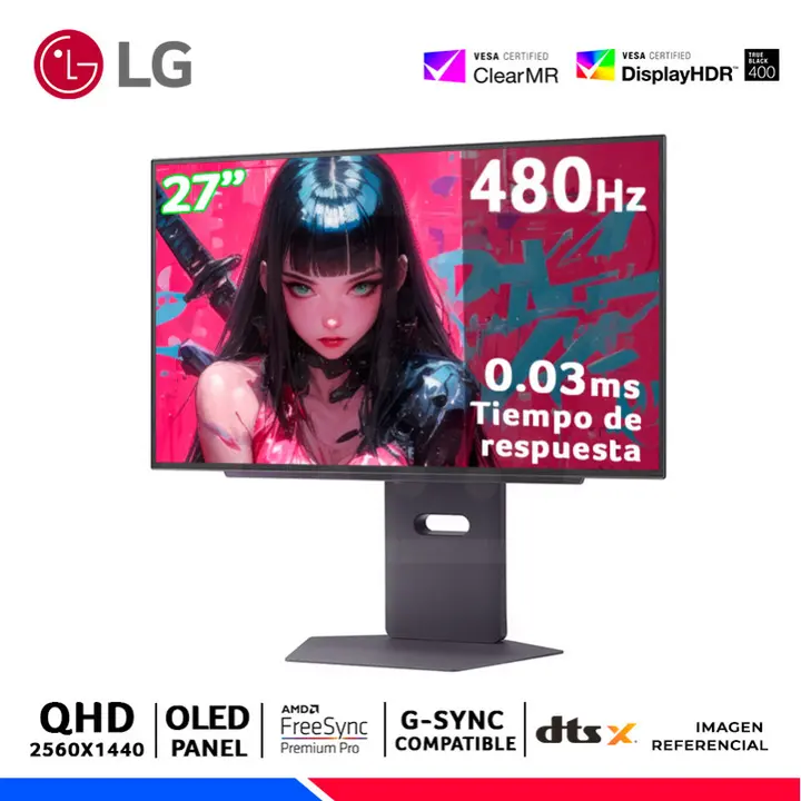 LG 27GX790A, 27" UltraGear OLED, QHD, 480Hz, 0.03ms, Compatible Nvidia G-Sync
