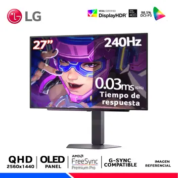 LG UltraGear GX7 27GX704A-B. 27" OLED, QHD, 0.03ms, G-Sync, FreeSync Premiun Pro Compatible, Pivot