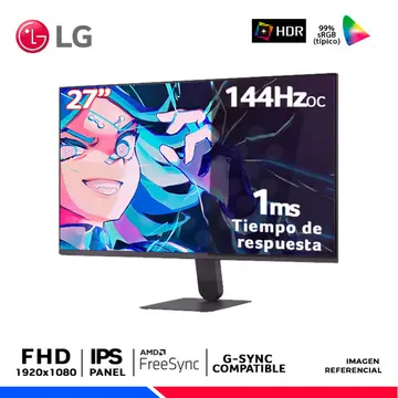 LG ULTRAGEAR G4 27G411A-B, 27" IPS, FHD, 144Hz OC, 1ms, Compatible G-Sync, FreeSync