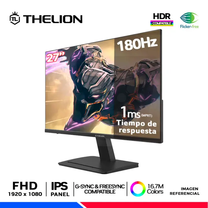 THELION MG27EFI, 27" IPS, FHD, 180Hz, 1ms MPRT, Compatible G-Sync, FreeSync