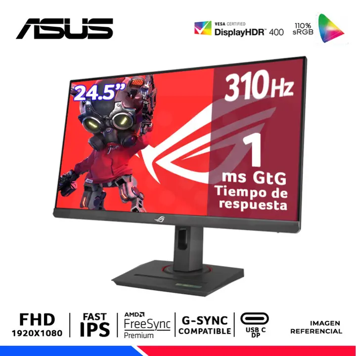ASUS ROG STRIX XG259CMS, 24.5" FAST IPS, FHD, 310Hz OC, 1ms, Compatible G-Sync
