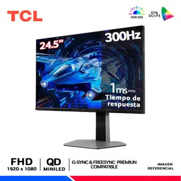 TCL 25G64, 24.5" QD MINI LED, FHD, 300Hz, 1ms, FreeSync
