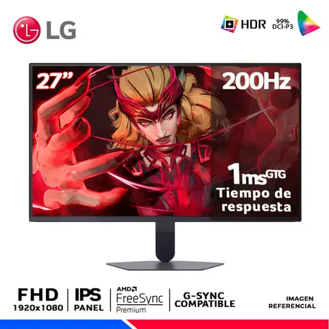 UltraGear G5 27G523B-B, 27" IPS FHD, 200Hz, 1ms, Compatible Nvidia G-Sync, Amd FreeSync