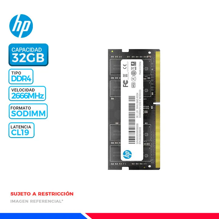MEM. RAM HP SODIMM 32GB DDR4 2666 Mhz, CL19