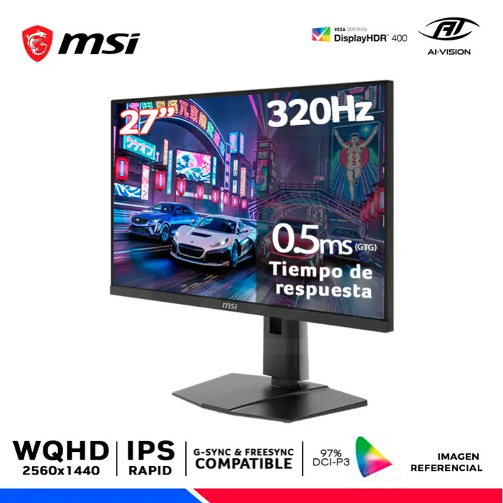 MSI MAG 274QPF X32, 27" RAPID IPS, WQHD, 320Hz, 0.5ms, Compatible G-Sync, FreeSync