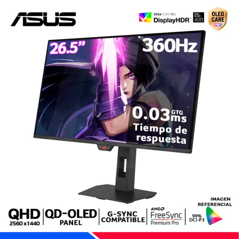 ASUS ROG STRIX XG27AQDNG, 26.5" QD-OLED, QHD, 360Hz, 0.03ms, Compatible G-Sync