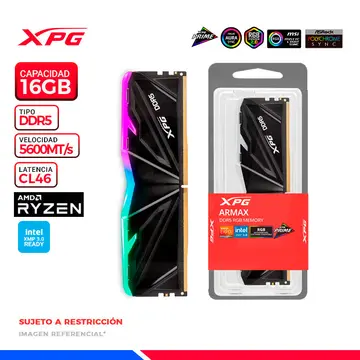 XPG MEM. RAM XPG ARMAX RGB 16GB DDR5 5600MT/s CL46 BLACK