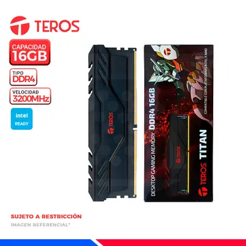 TEROS MEM. RAM TEROS TITAN 16GB DDR4 3200 MHz, BLACK