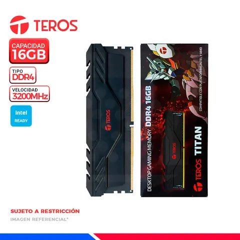 TEROS MEM. RAM TEROS TITAN 16GB DDR4 3200 MHz, BLACK