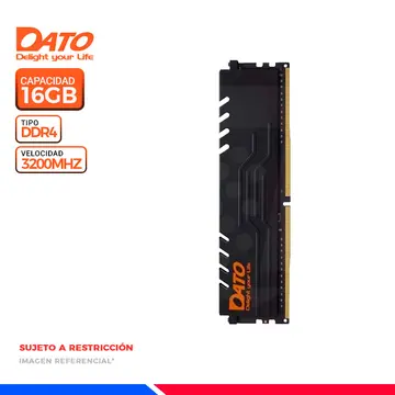 DATO MEM. RAM DATO EXTREME 16GB DDR4 3200 MHz, BLACK