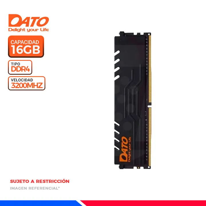 DATO MEM. RAM DATO EXTREME 16GB DDR4 3200 MHz, BLACK