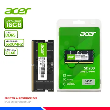 ACER MEM. RAM SODIMM ACER SD200 16GB DDR5 5600MT/s, CL46