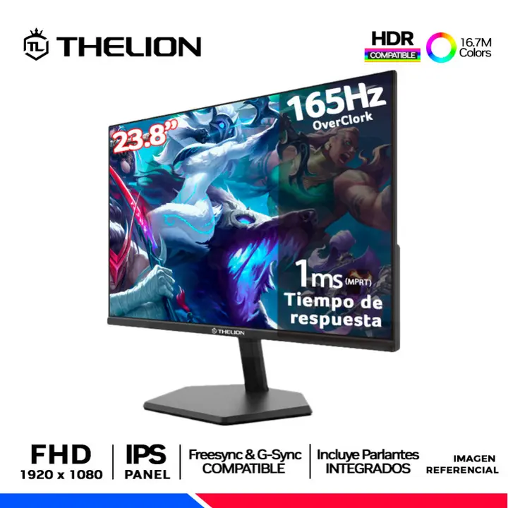 THELION GL24IF 23.8" IPS, FHD, 165Hz OC, Compatible G-Sync, FreeSync, Parlante